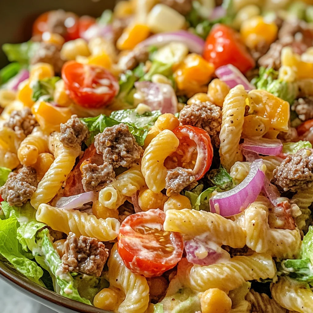 Dein Big Mac Pasta Salat: Cremiger Nudelsalat mit Burger-Twist!