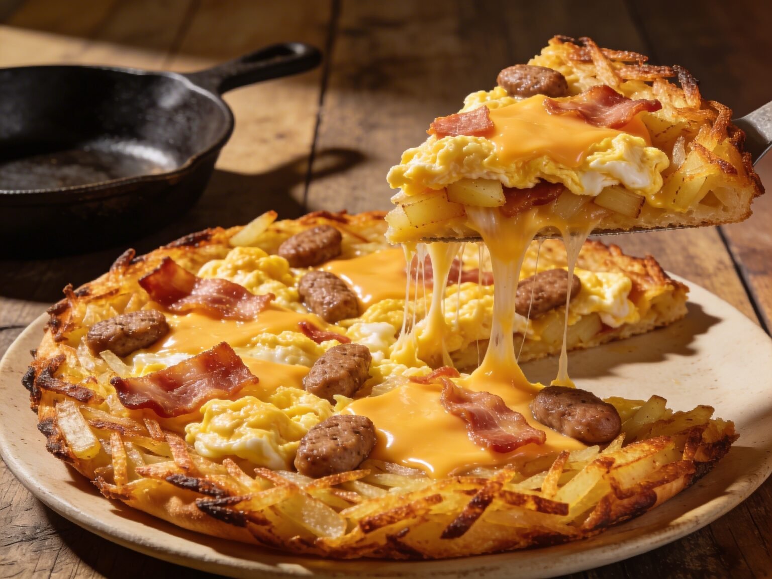 Breakfast Pizza Hash Brown Crust