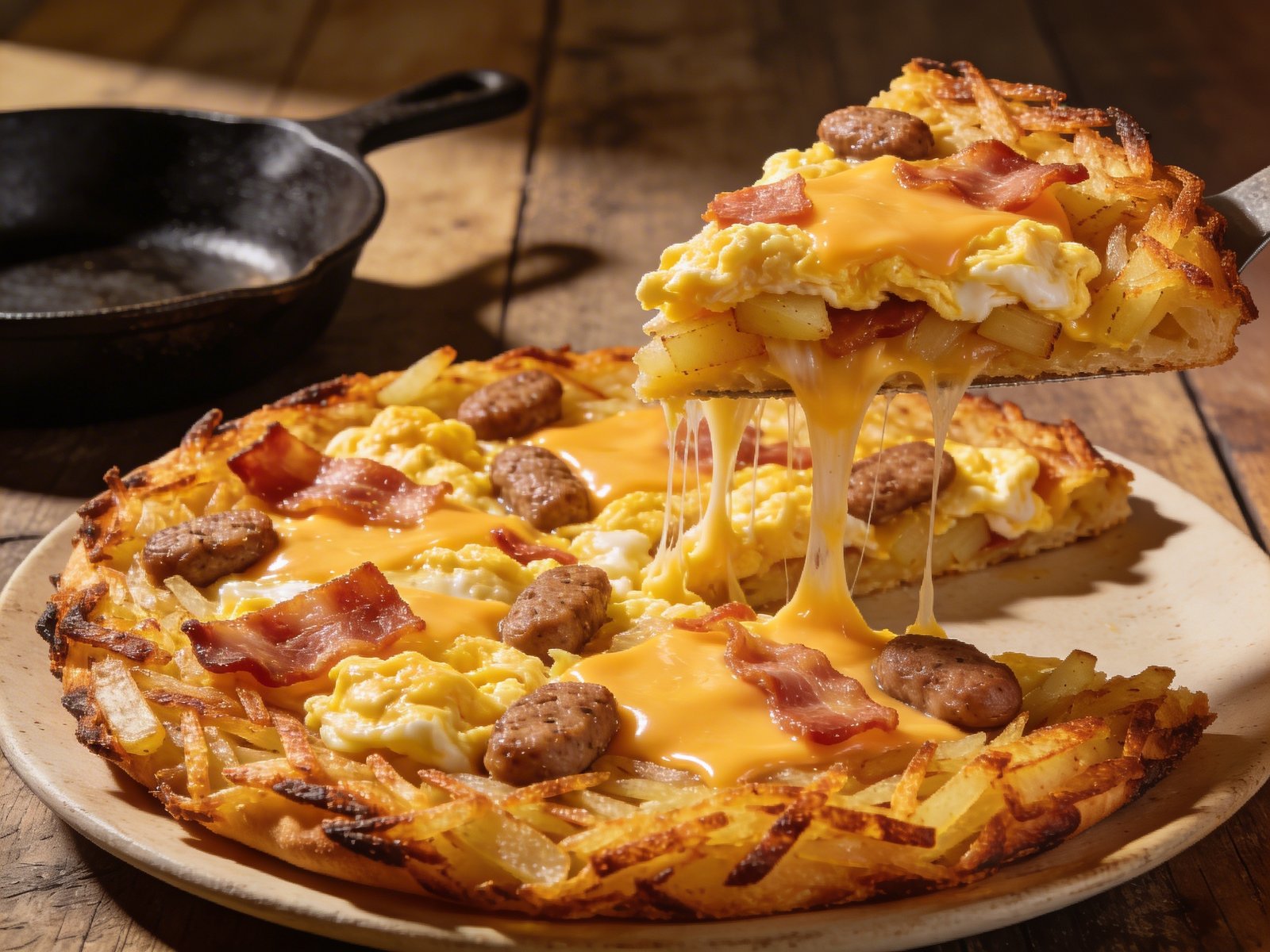 Breakfast Pizza Hash Brown Crust