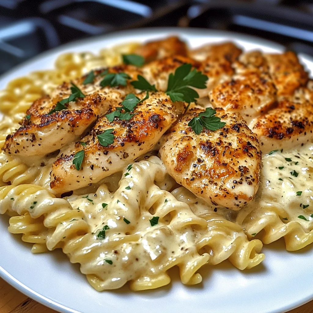 Der Ausgang: Cremige Knoblauch-Parmesan Pasta