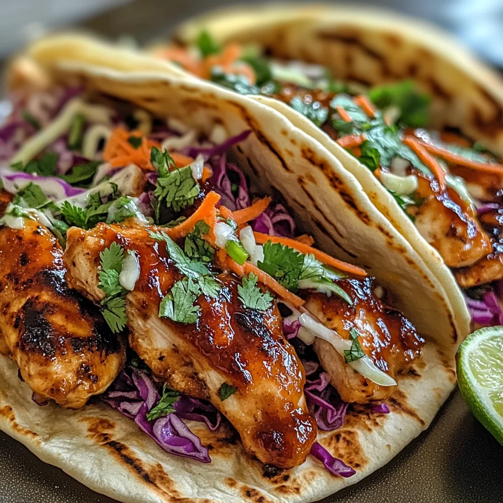 Honey Garlic Naan Chicken Tacos