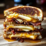 Hot Honey Apple Cheddar Beef Bacon Grilled Cheese