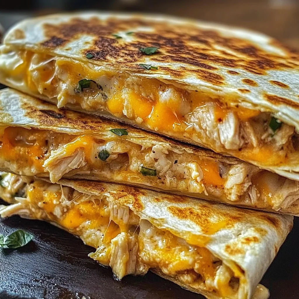 Loaded High-Protein Chicken Ranch Quesadilla