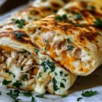Low Carb Cheesy Garlic Chicken Wraps