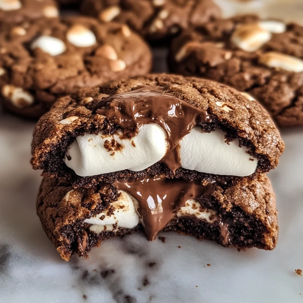 Marshmallow and Nutella Stuffed Chocolate Cookies