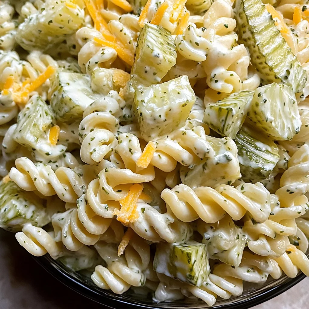Simple Dill Pickle Pasta Salad - theamazingfood