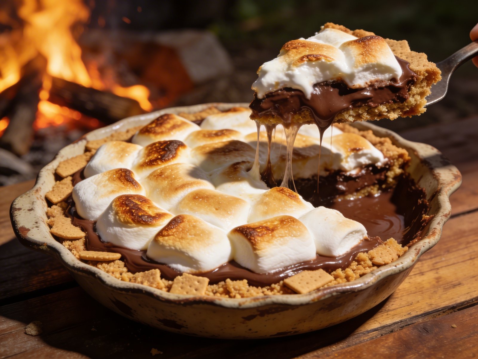 S'mores Campfire Pie Indoor