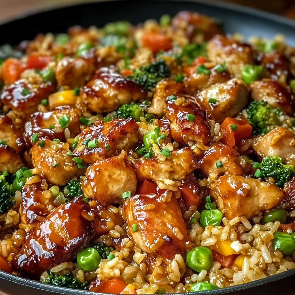 Sticky Teriyaki Chicken Fried Rice Skillet: Juicy & Flavorful!