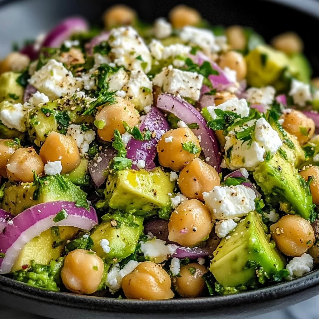 Chickpea Feta Avocado Salad