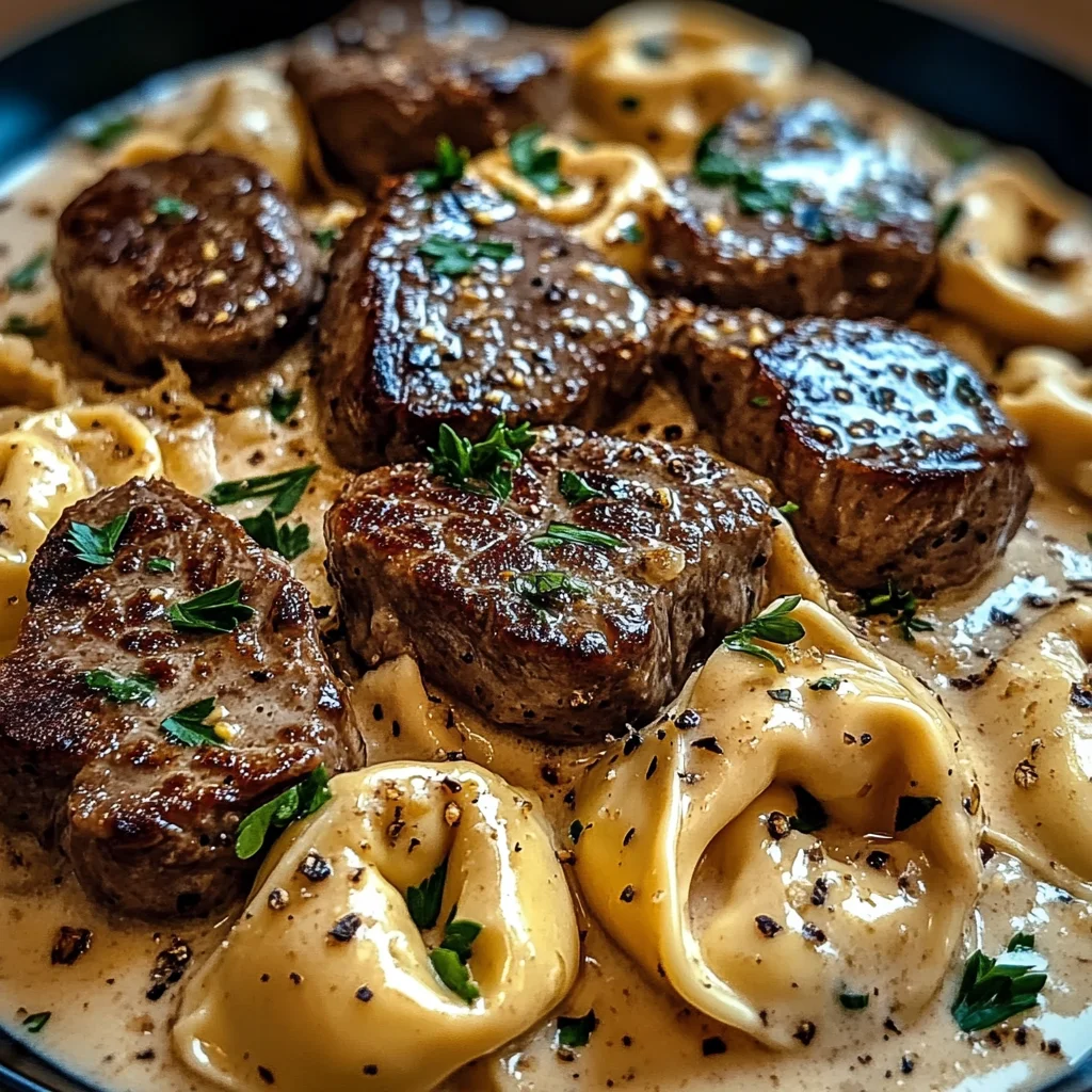 Cracked Garlic Steak Tortellini in Creamhouse Sauce Bliss