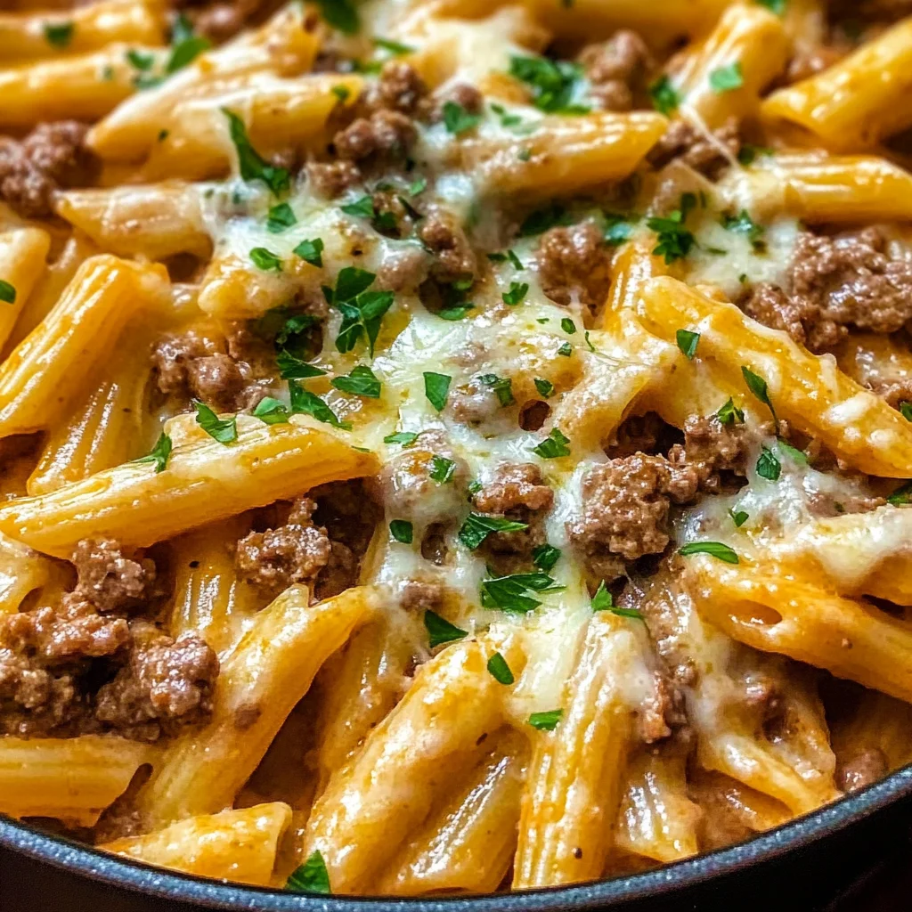 Creamy High Protein Beef Pasta
