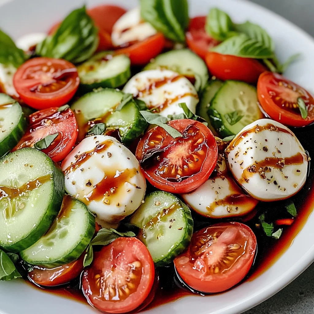Fresh Cucumber Caprese Salad