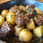 Garlic Butter Beef Bites with Potatoes
