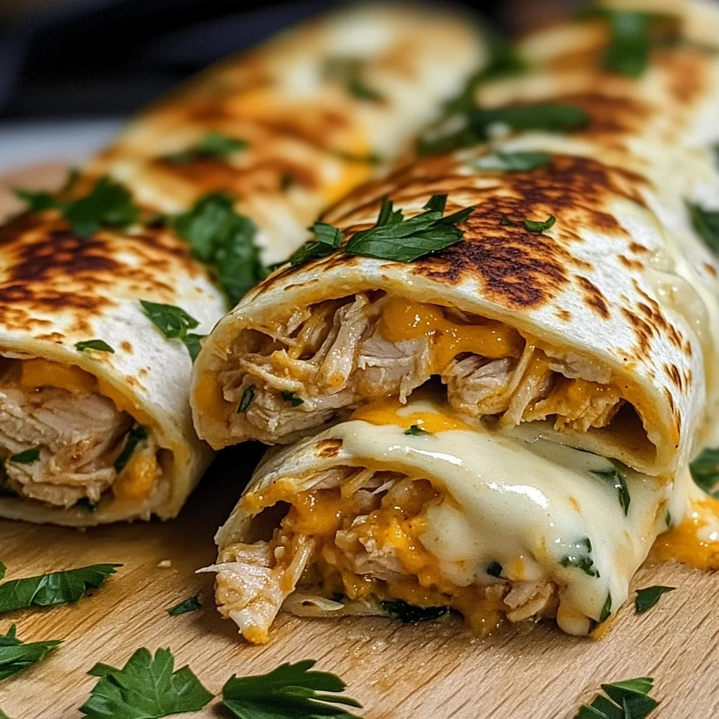 Low Carb Cheesy Garlic Chicken Wraps