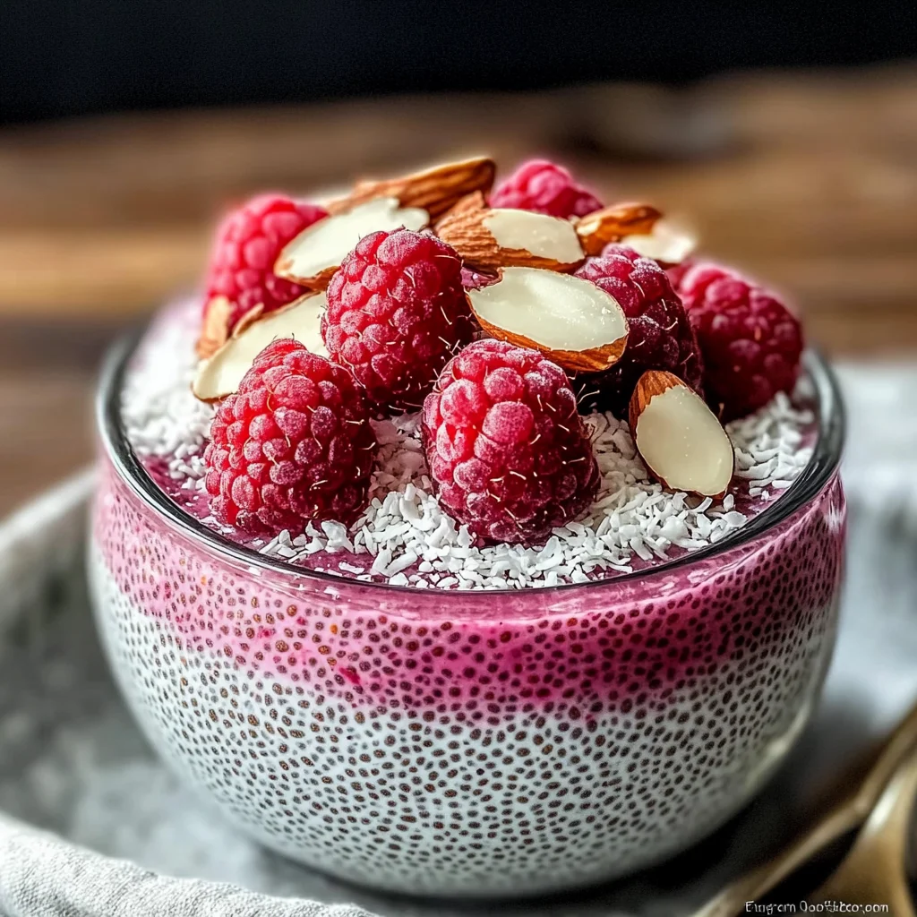 Raspberry Chia Pudding Sweetened with Maple Syrup