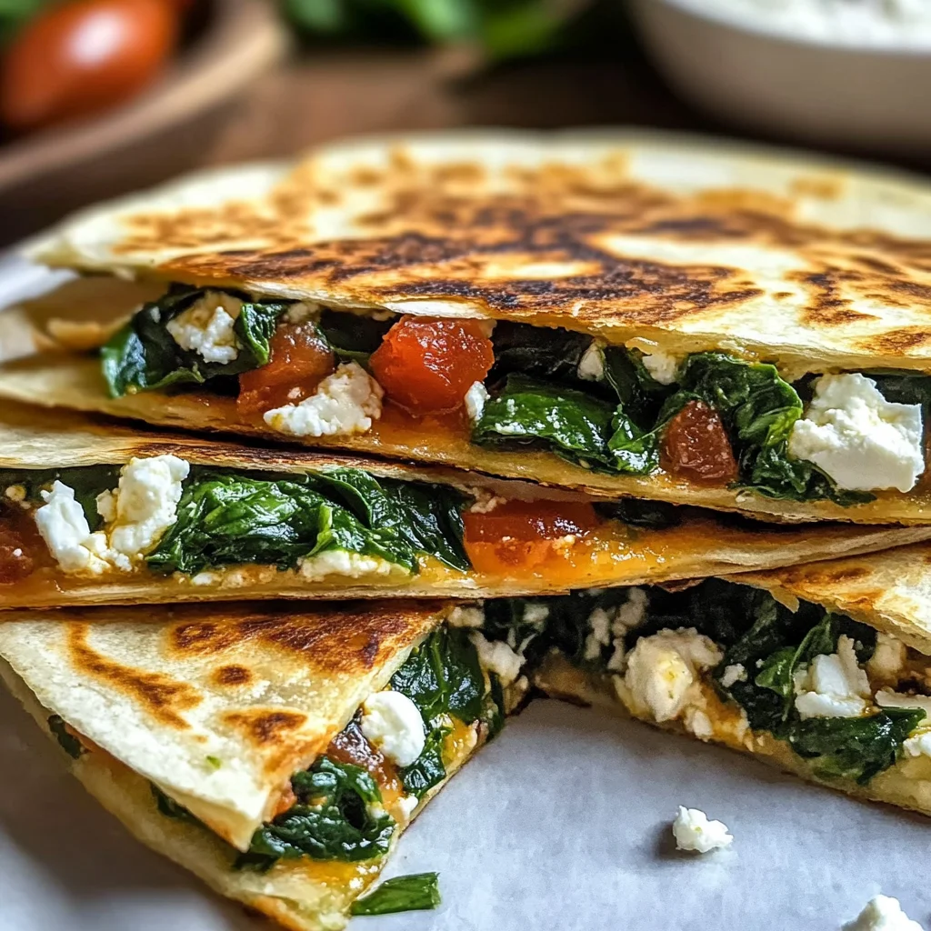 Spinach and Feta Quesadillas