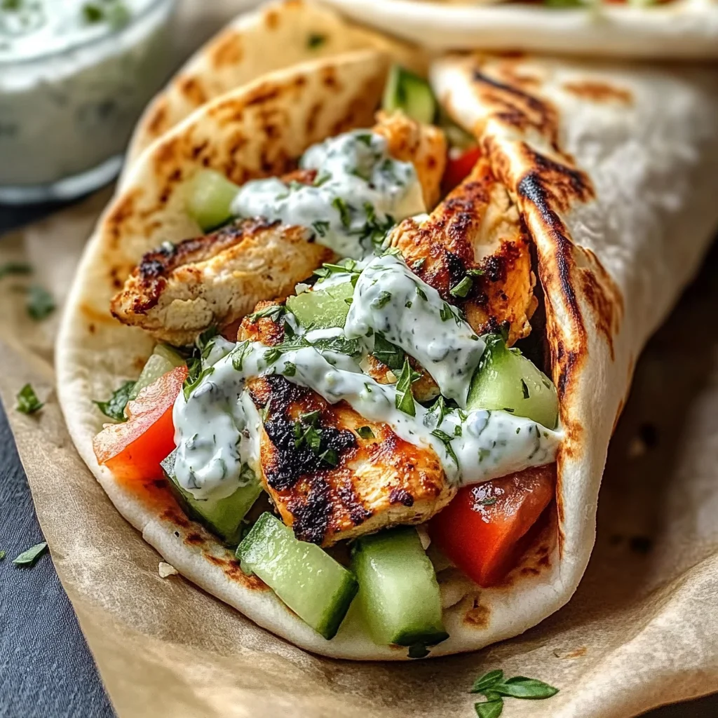 Authentic Greek Chicken Gyros with Tzatziki Sauce