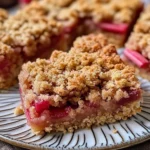 Best Amish Oatmeal Rhubarb Bars with Crumb Topping