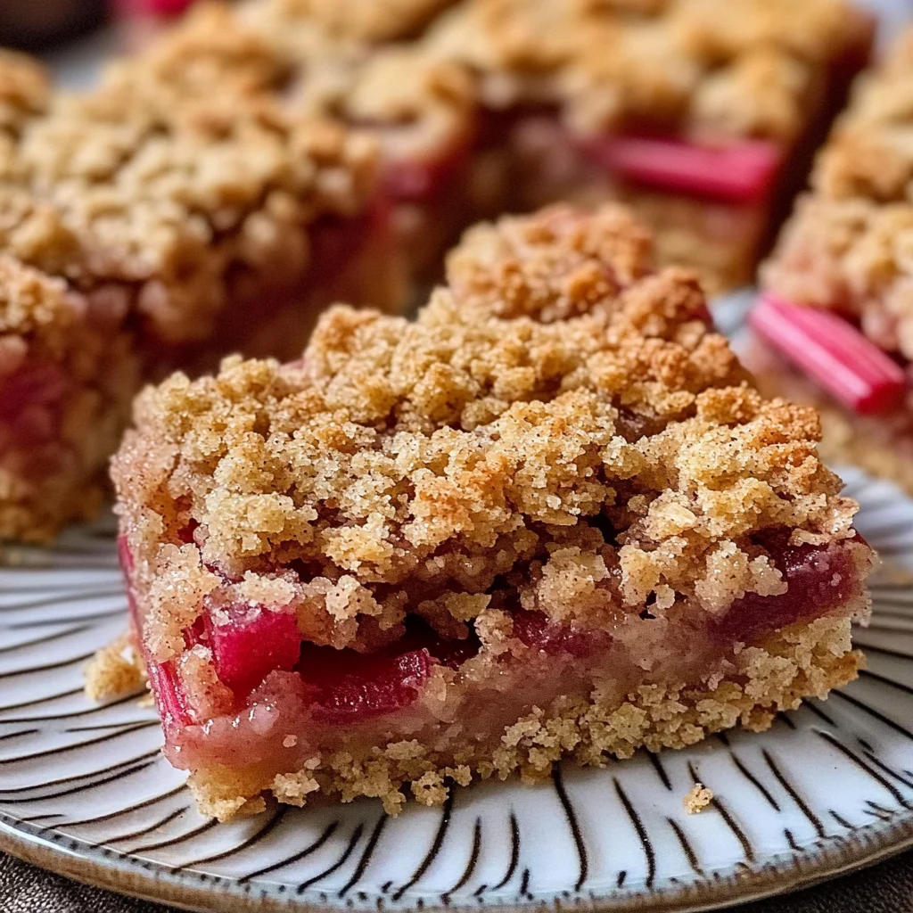 Best Amish Oatmeal Rhubarb Bars with Crumb Topping