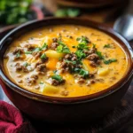Cheesy Beef And Potato Soup