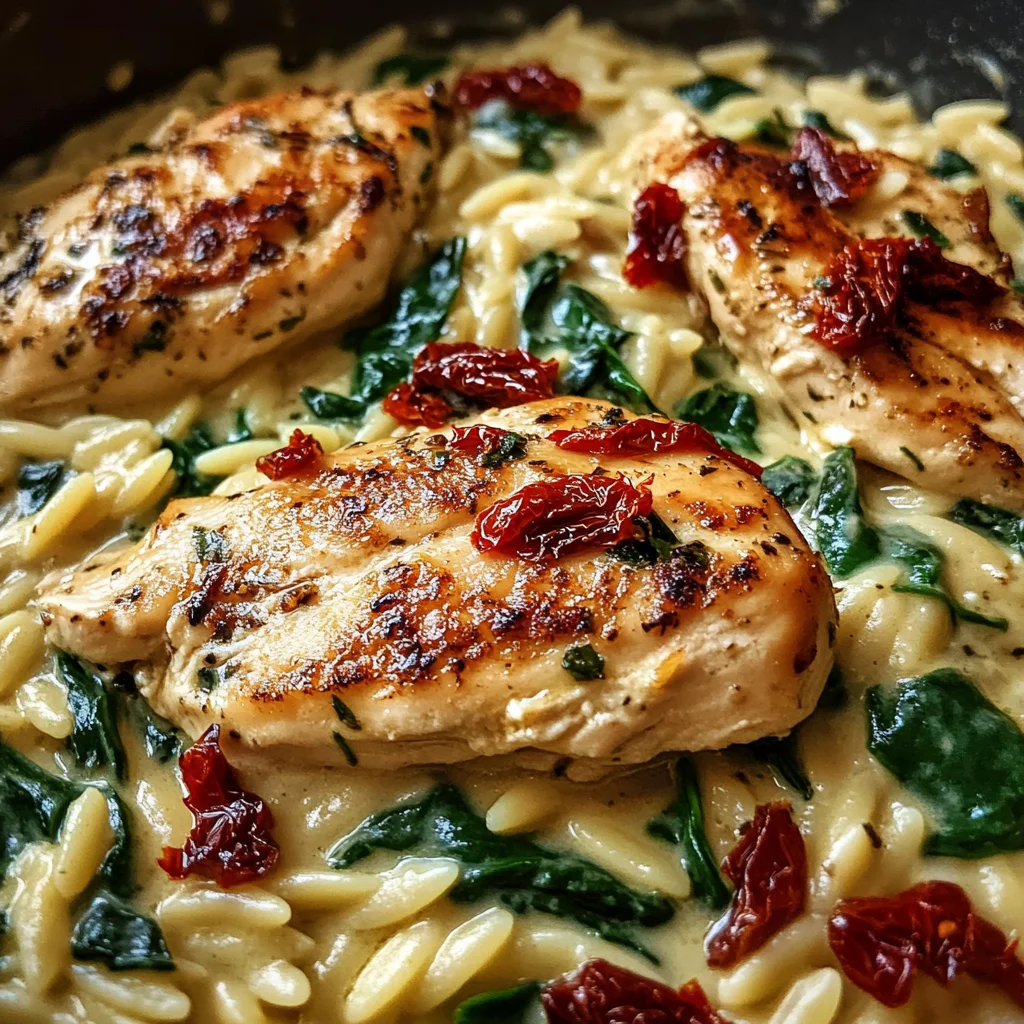 Creamy Chicken Spinach Orzo