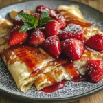 Fluffy Honey Ricotta Crepes Recipe with Easy Roasted Strawberries