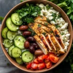 Homemade Mediterranean Chicken Bowl with Rice