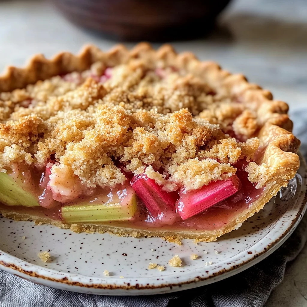 Perfect Rhubarb Pie with Crumb Topping