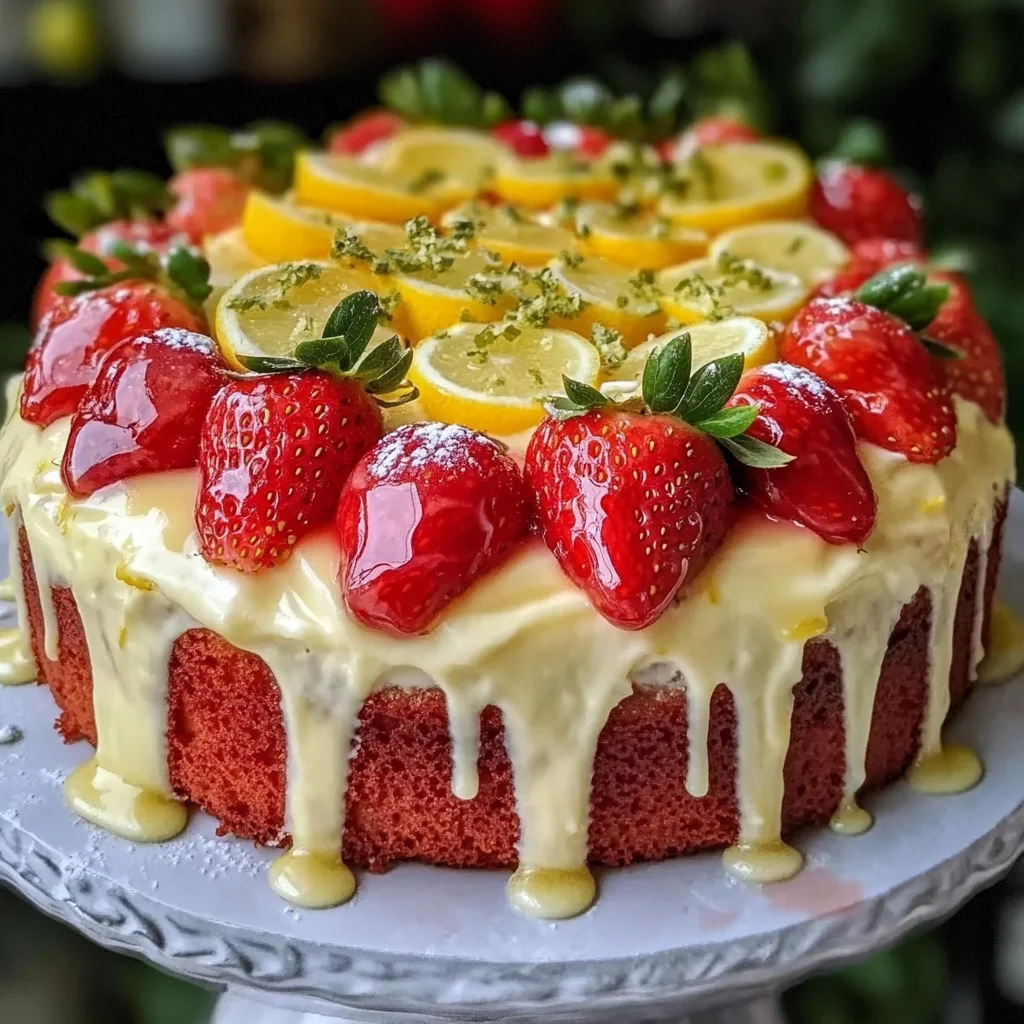 Perfect Strawberry Lemon Drip Cake Recipe with Easy Mascarpone Frosting