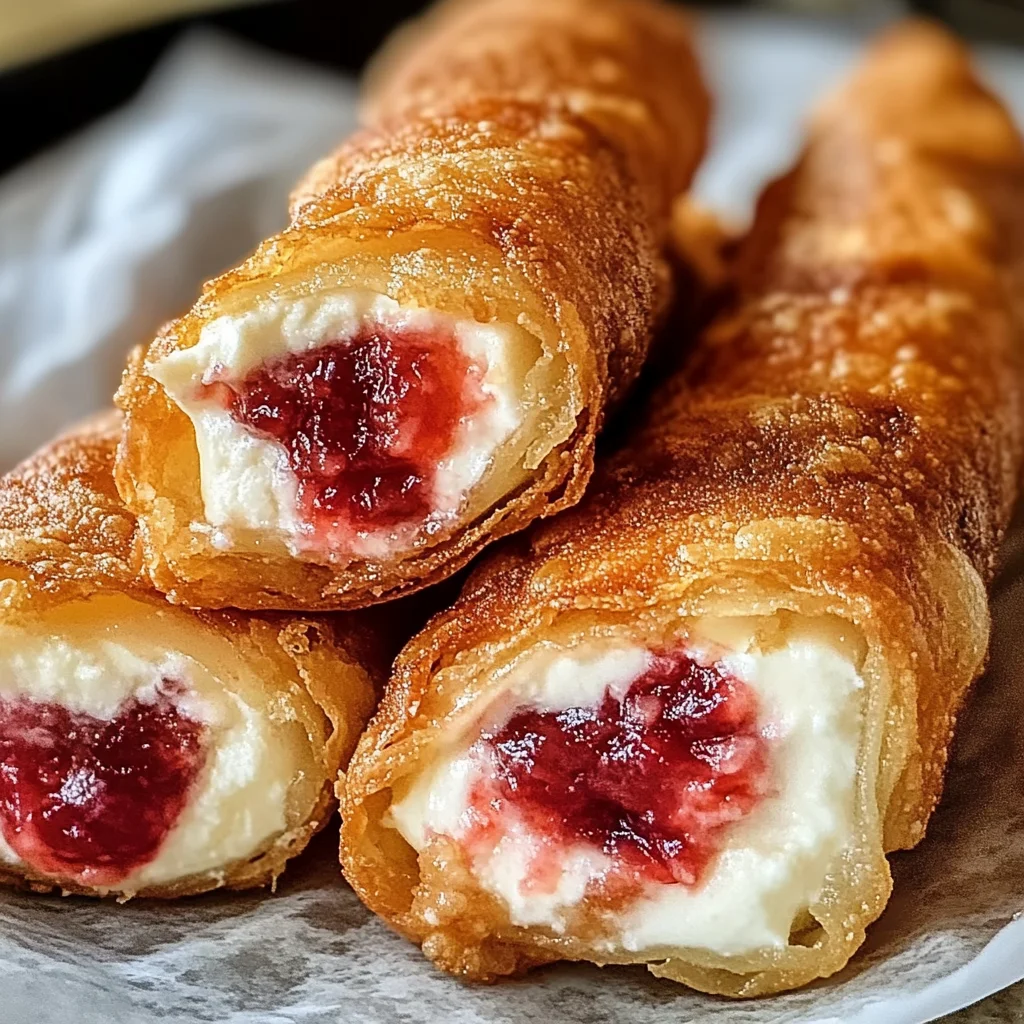 Strawberry Cheesecake Egg Rolls