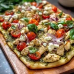 Tasty Mediterranean Chicken Flatbread