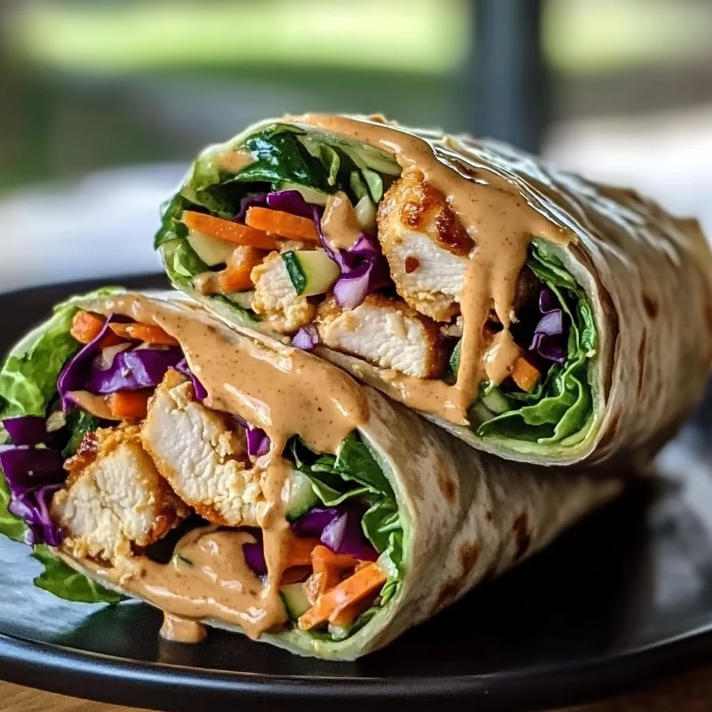 Thai Peanut Chicken Wraps