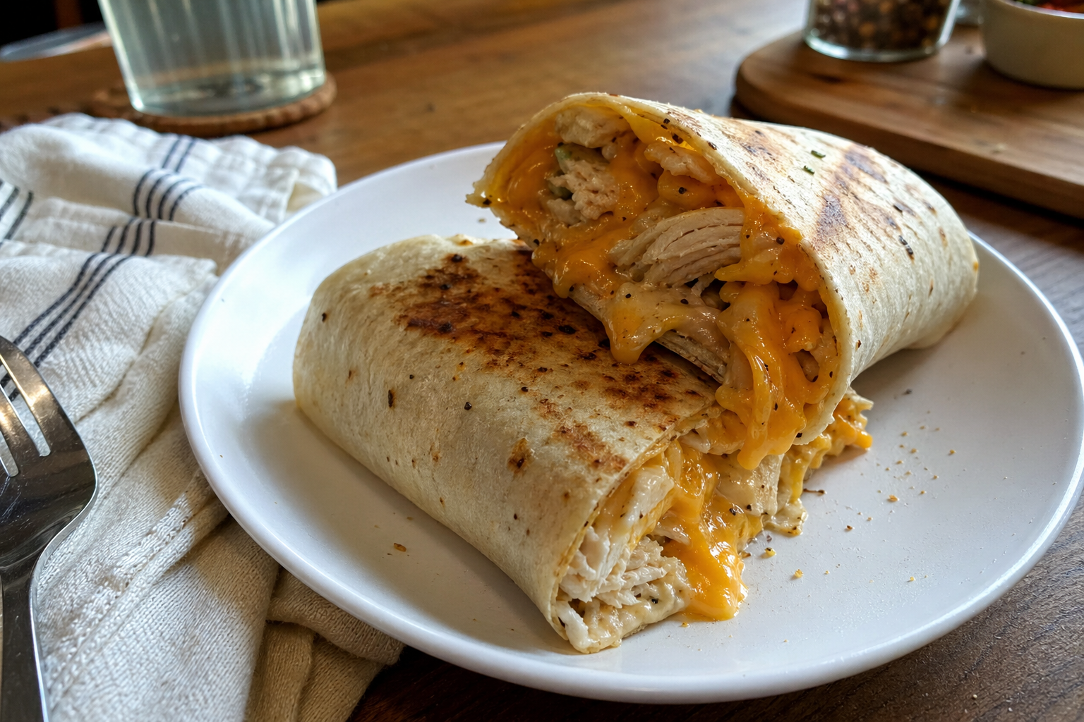 Cheesy Garlic Chicken Wraps